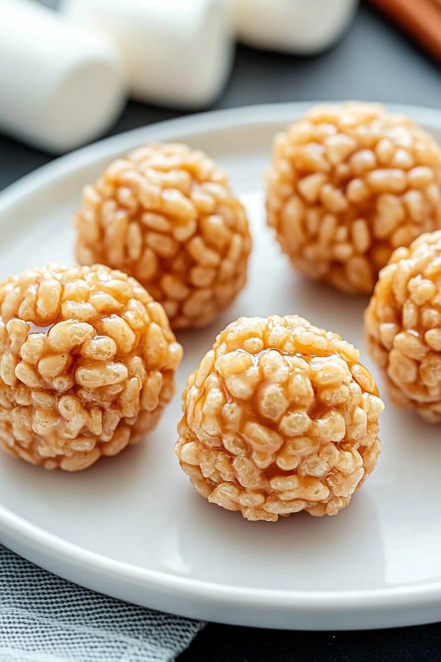 Caramel Marshmallow Rice Krispie Balls Recipe
