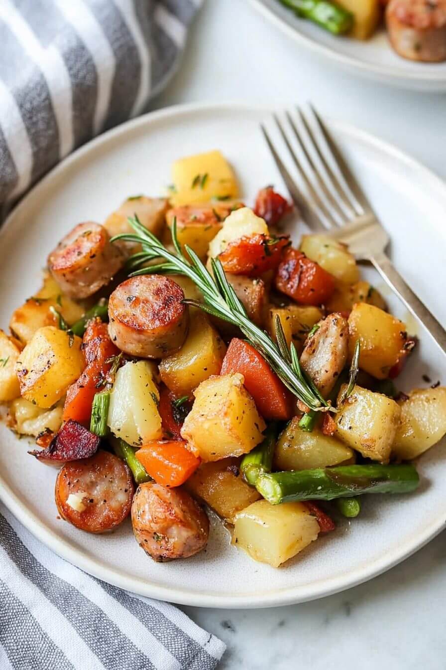 Sausage and Potato Casserole with Spring Veggies