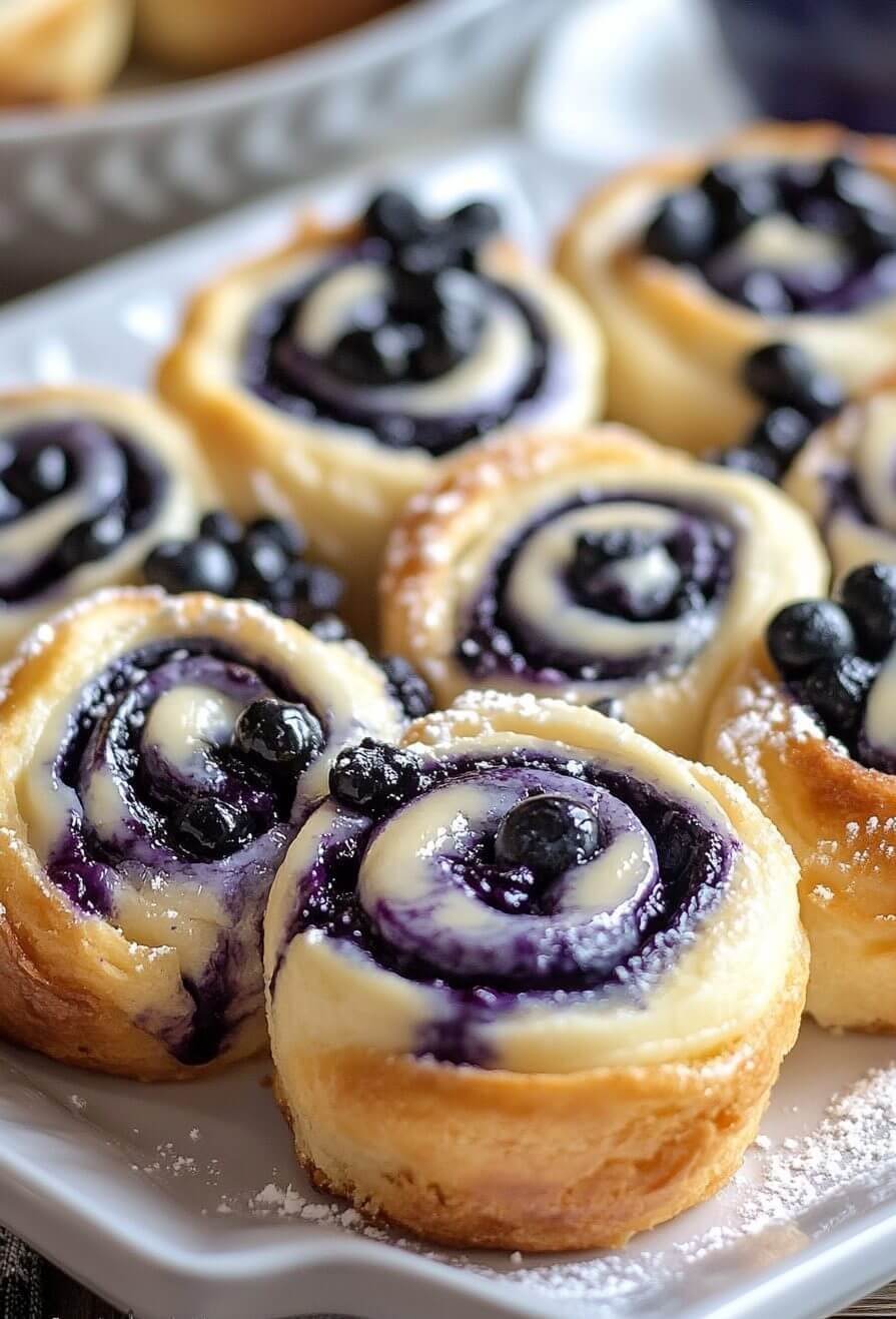 5-Ingredient Blueberry Cheesecake Rolls