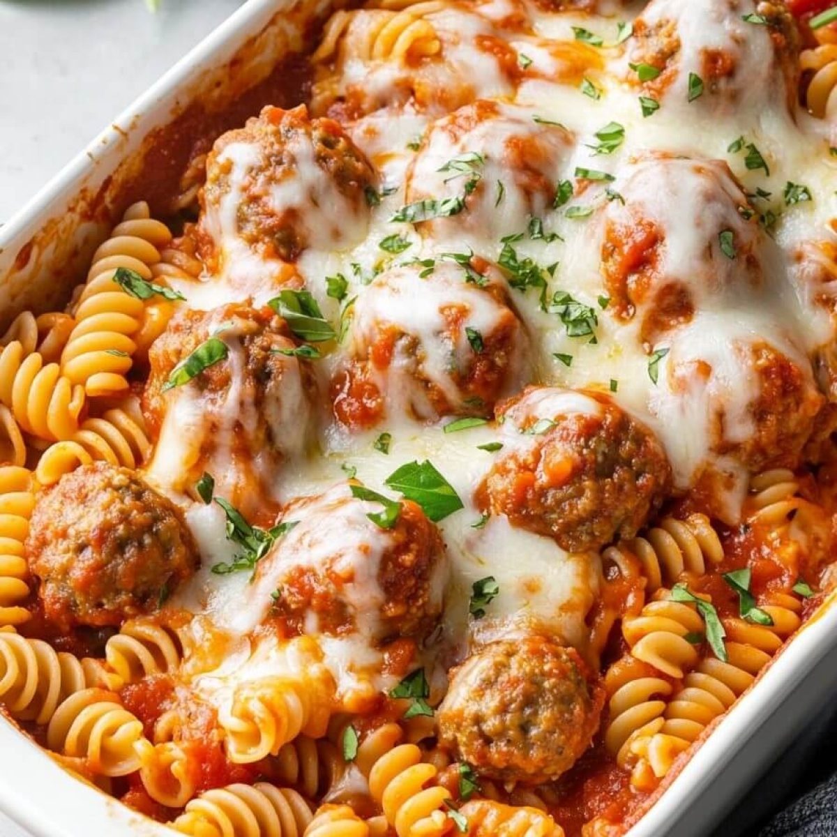 Dump and Bake Meatball Casserole