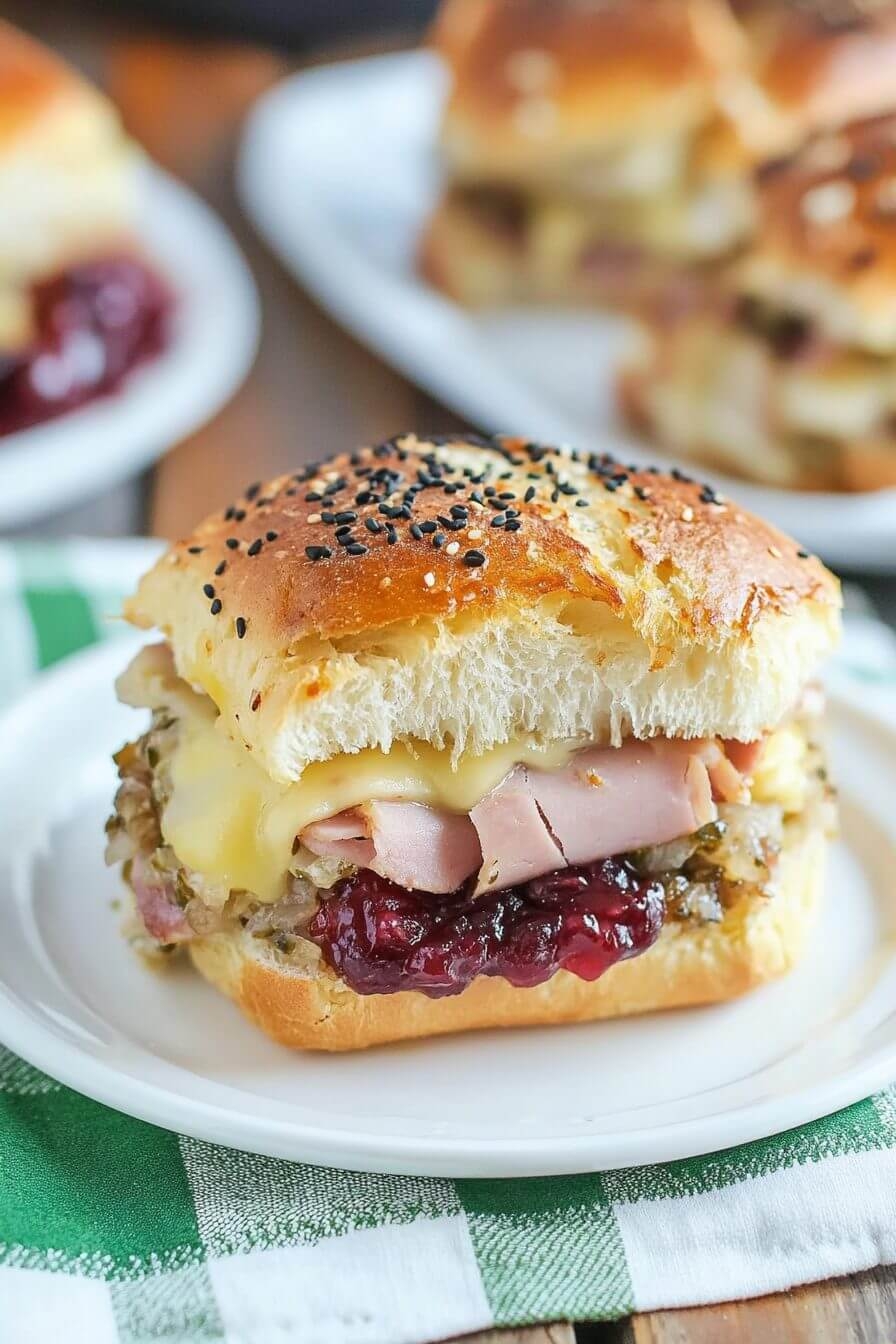 Thanksgiving sliders fresh from the oven