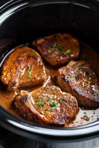 3-Ingredient Slow Cooker Pork Chops
