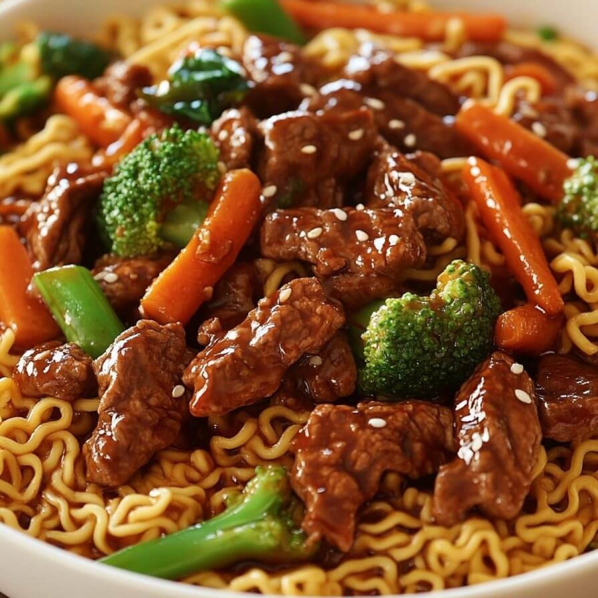 Mongolian Beef Stir-Fry with Ramen Recipe