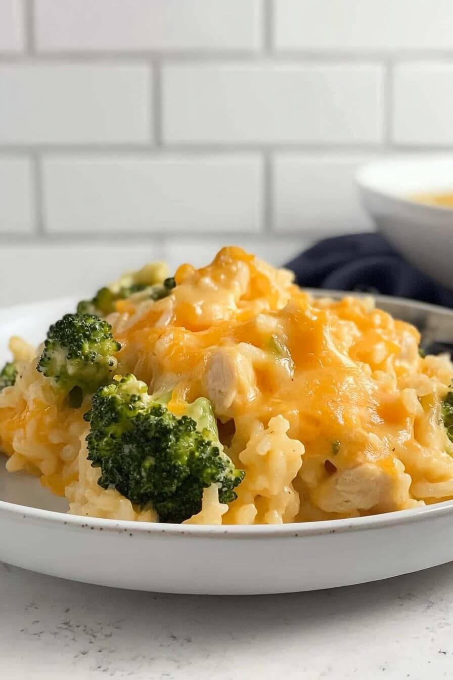 Broccoli Rice Cheese and Chicken Casserole