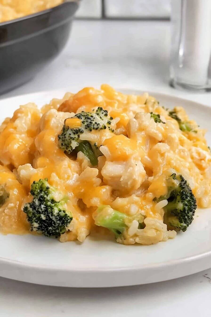 Broccoli Rice Cheese and Chicken Casserole
