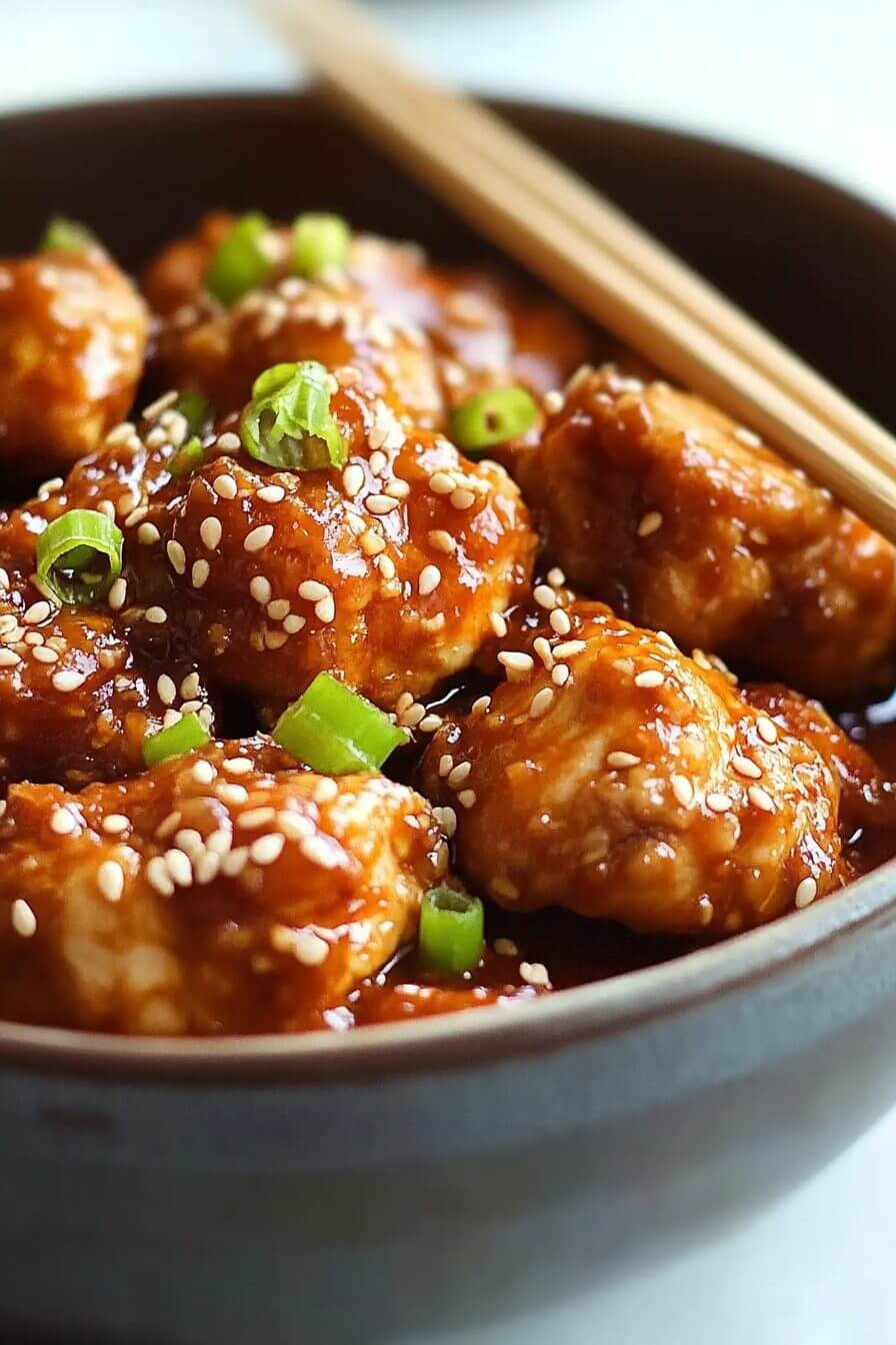 Bowl of homemade General Tso's Chicken