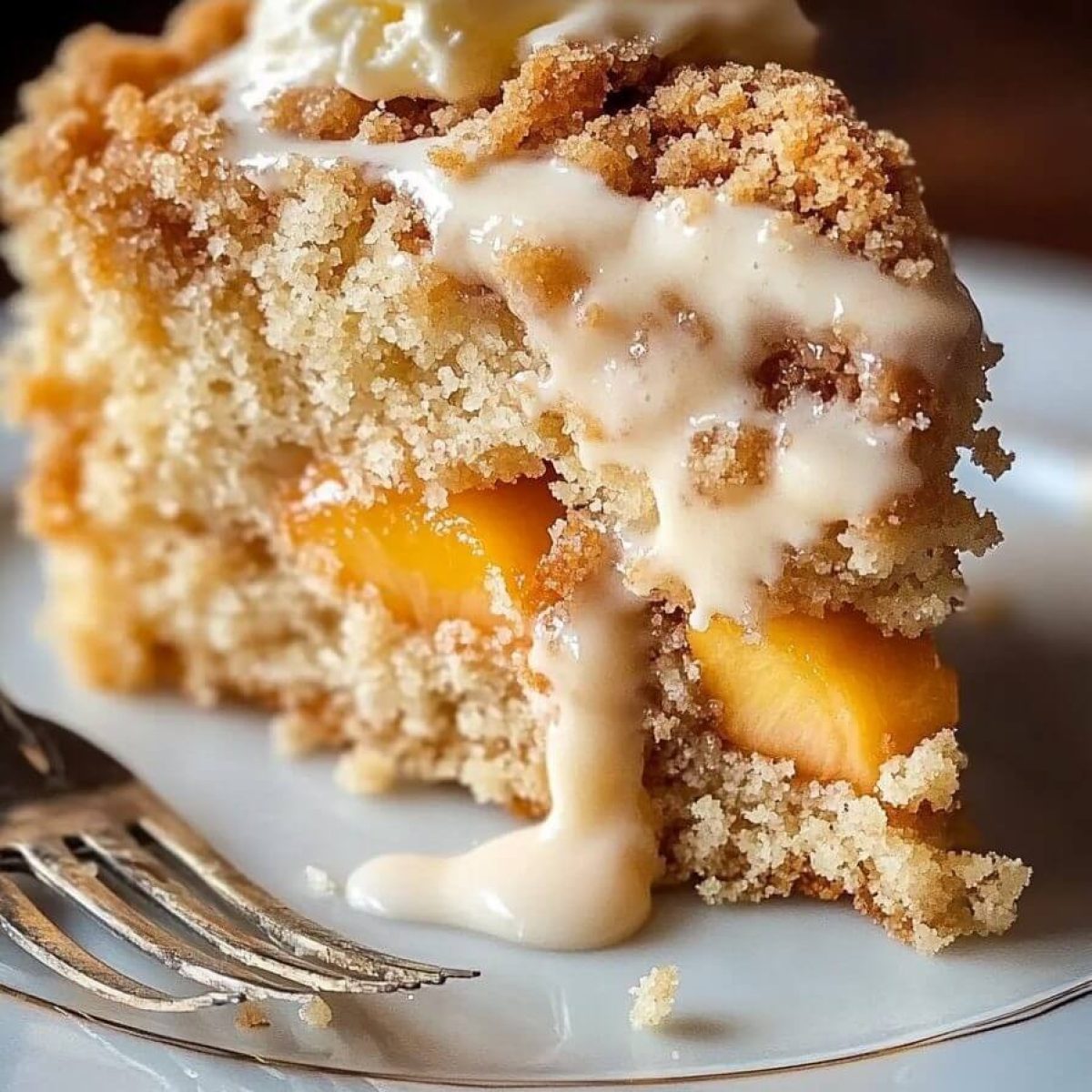Southern Peach Crumb Cake Recipe