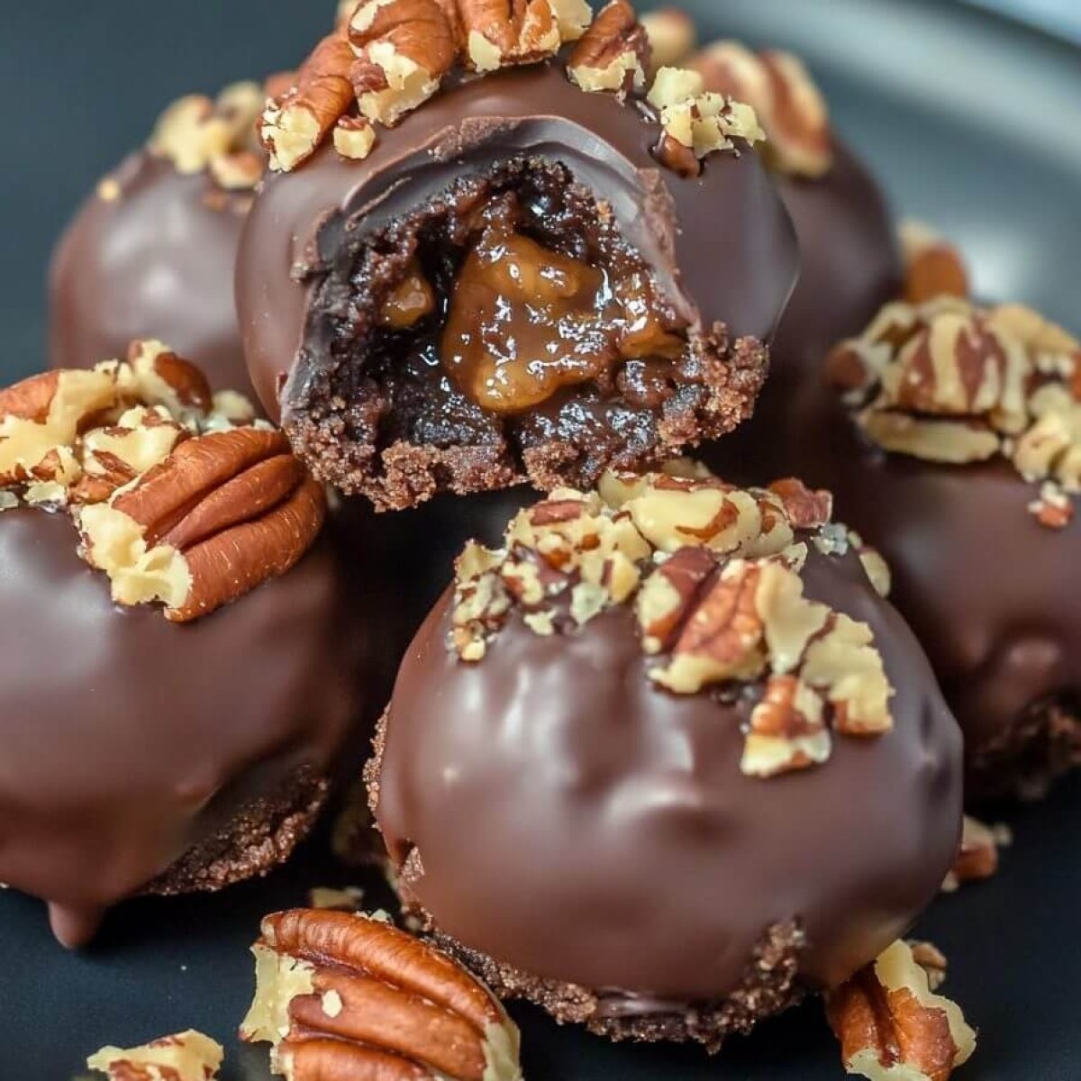 Pecan Pie Brownie Bombs