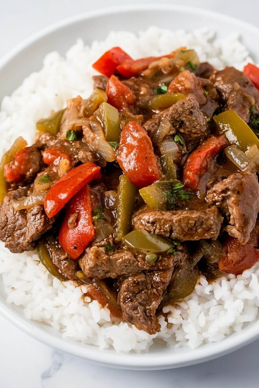 Slow Cooker Pepper Steak