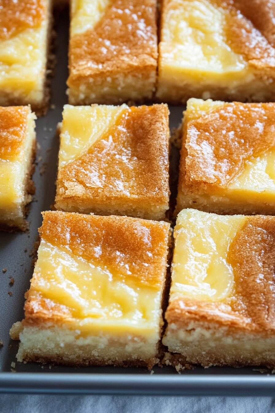 Ooey Gooey Bars in a baking pan