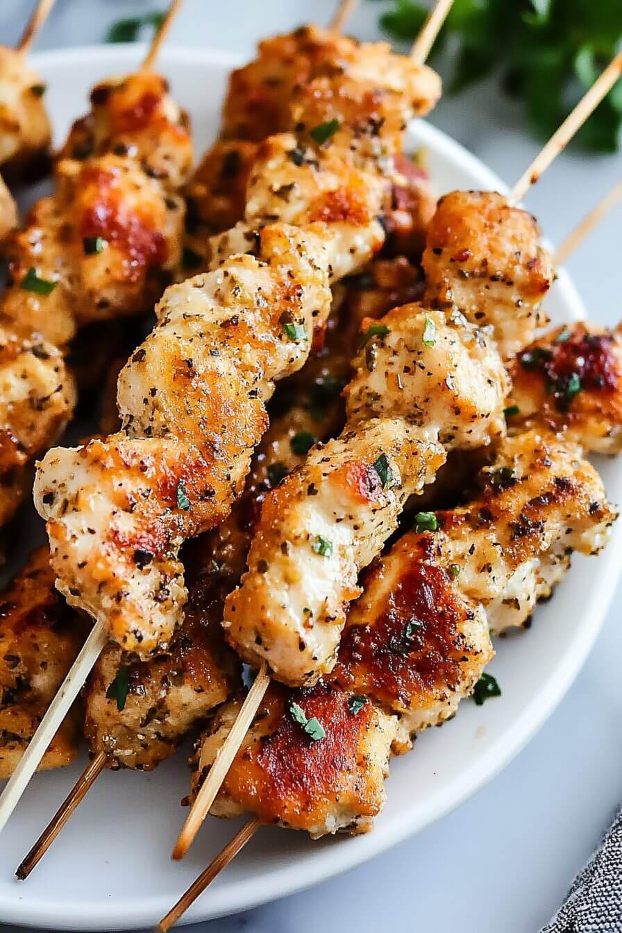 Italian Parmesan Chicken Skewers
