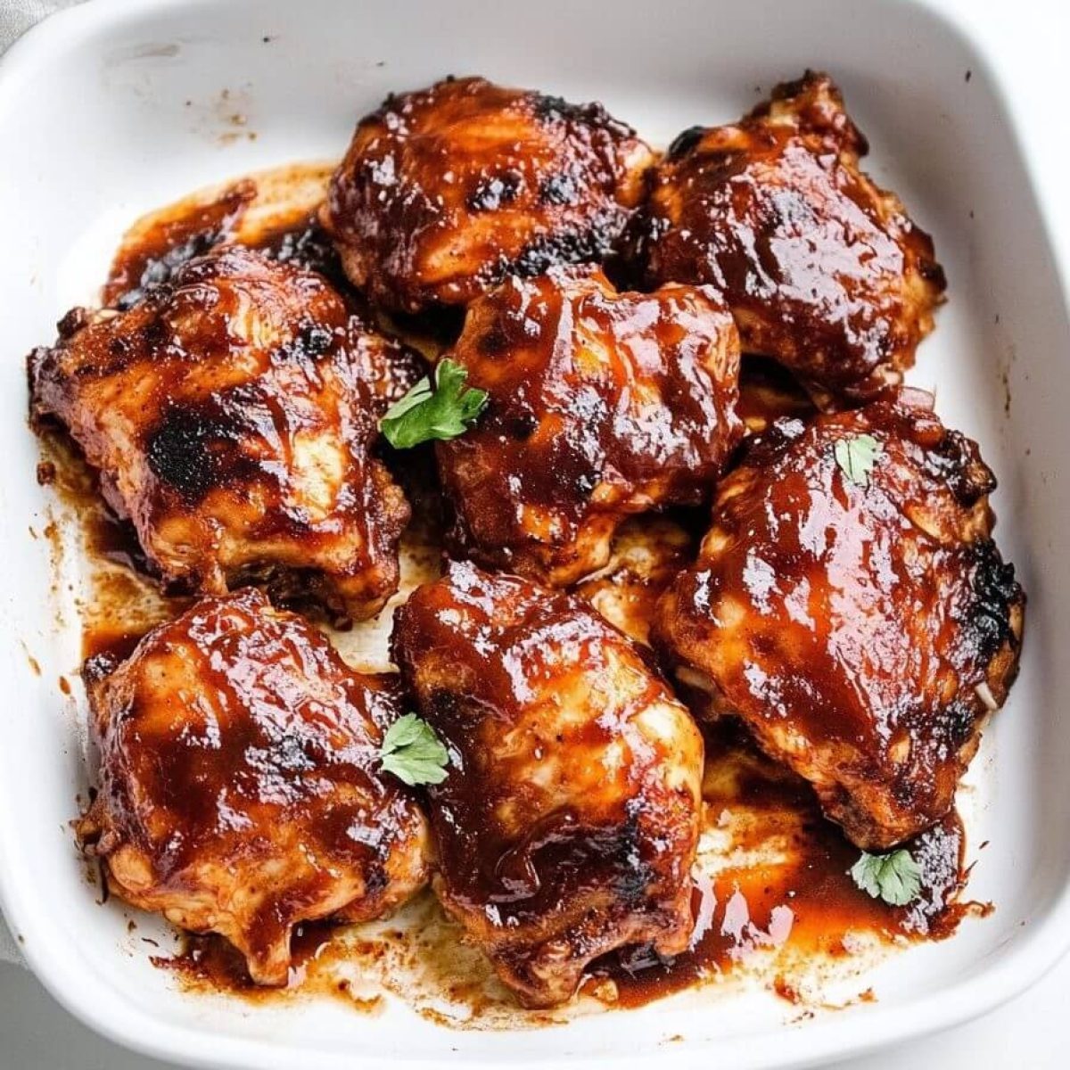 Baked Barbecue Chicken Thighs with Onions