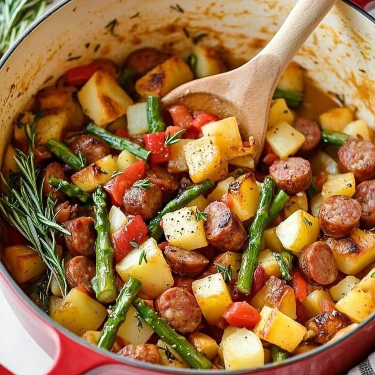 Sausage and Potato Casserole with Spring Veggies