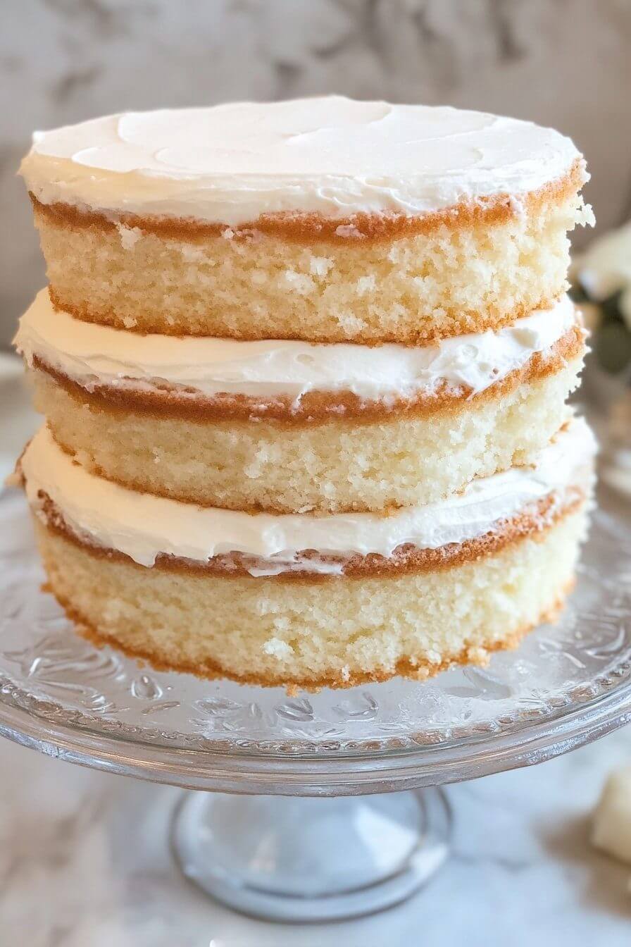 White Almond Wedding Cake