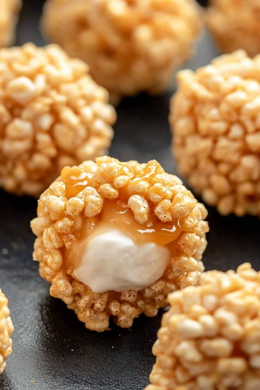 Caramel Marshmallow Rice Krispie Balls Recipe