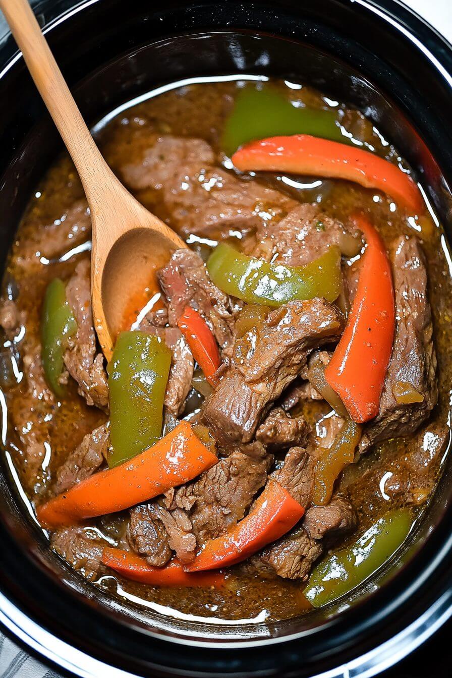 Slow Cooker Pepper Steak