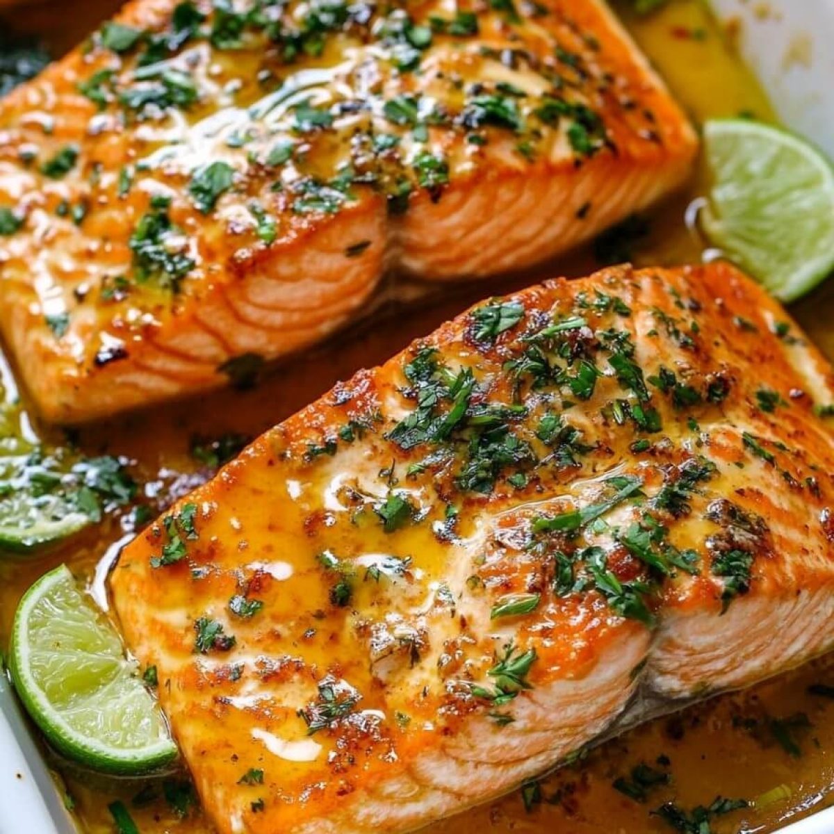 Baked Honey Lime Garlic Butter Salmon