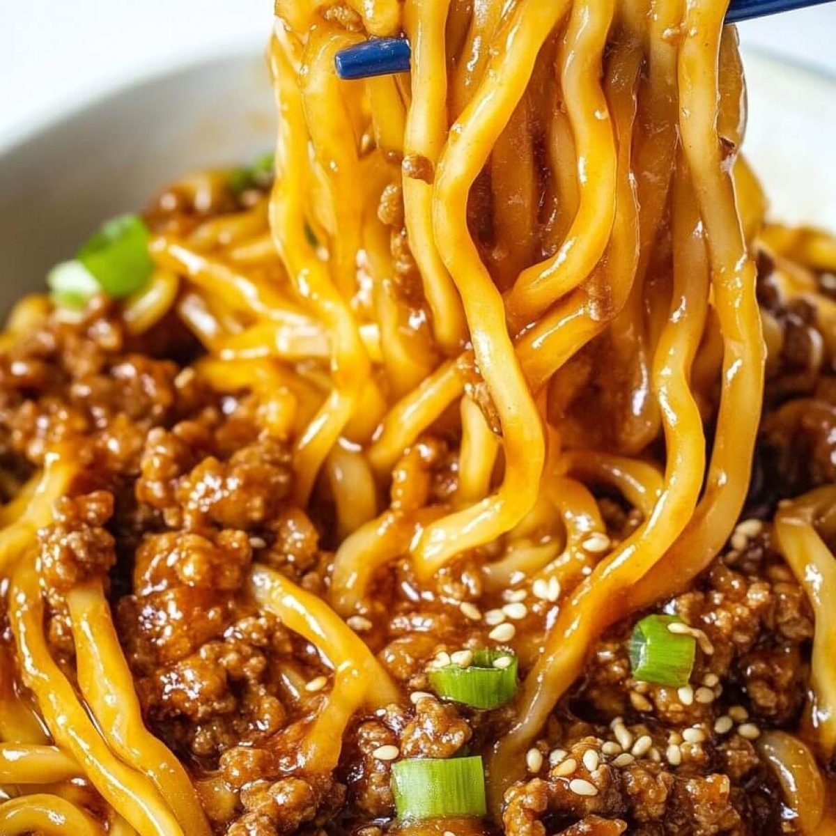 15 Minute Mongolian Ground Beef Noodles
