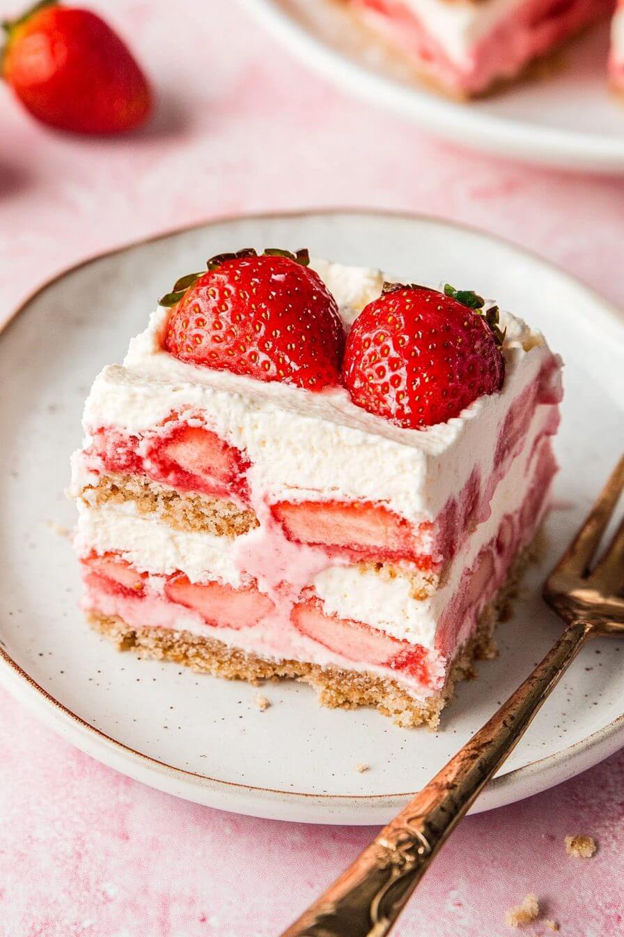 Strawberry Cream Cheese Icebox Cake