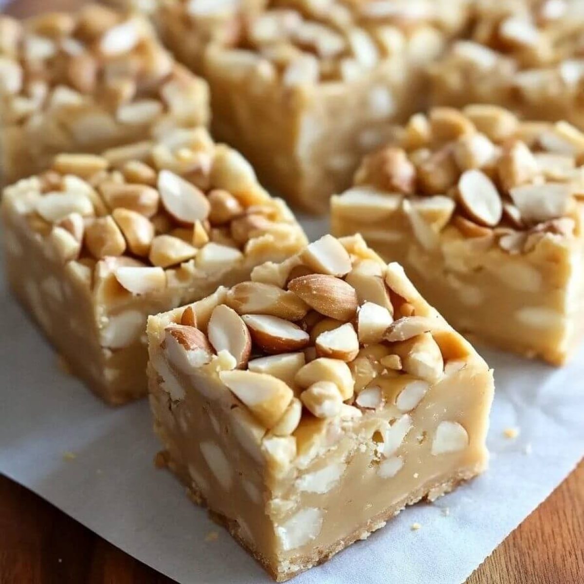 No Bake Payday Nut Squares