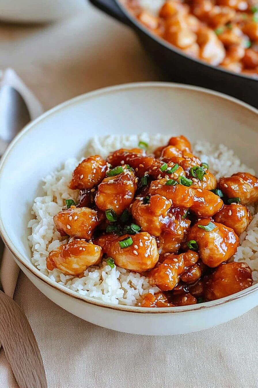 Close-up of 3-Ingredient Orange Chicken
