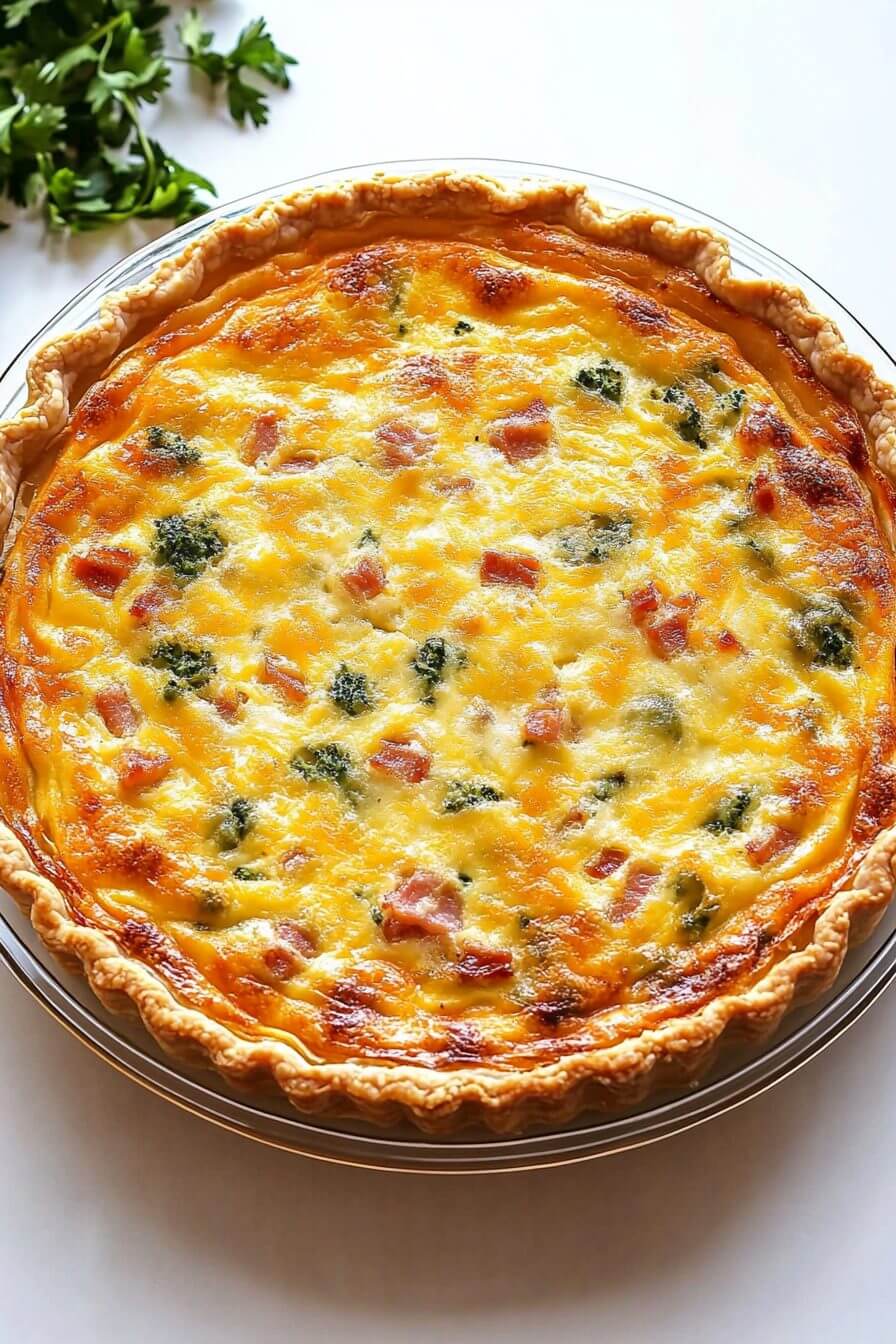 Homestyle Bacon and Cheese Quiche top view