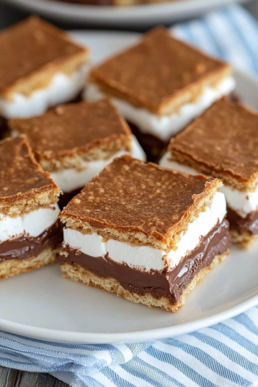 Plate of S’mores Ice Cream Sandwiches