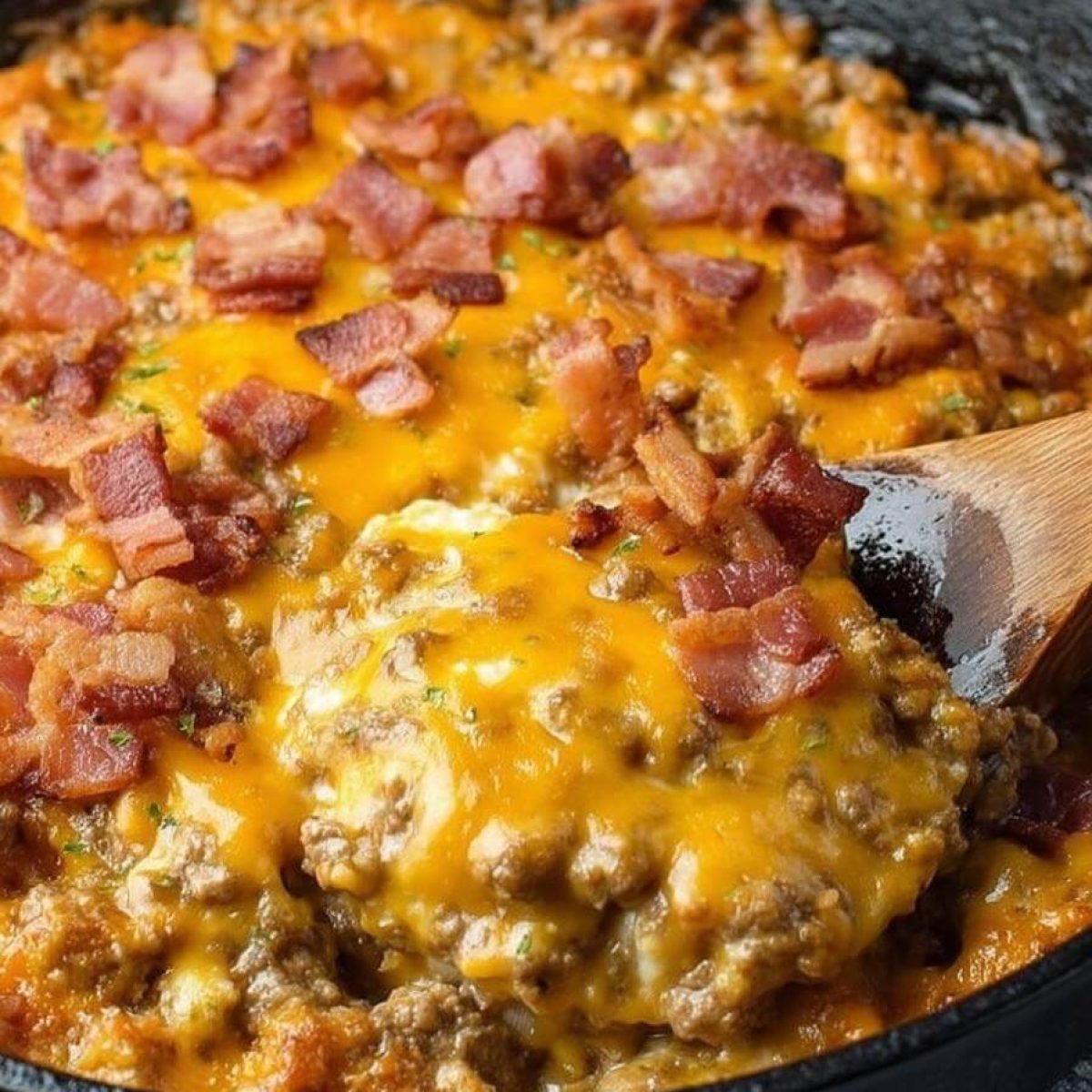 Low-Carb Bacon Cheeseburger Casserole