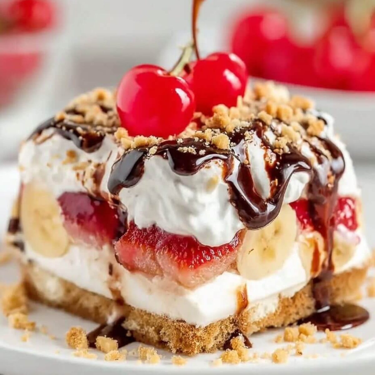 No-Bake Banana Split Cake