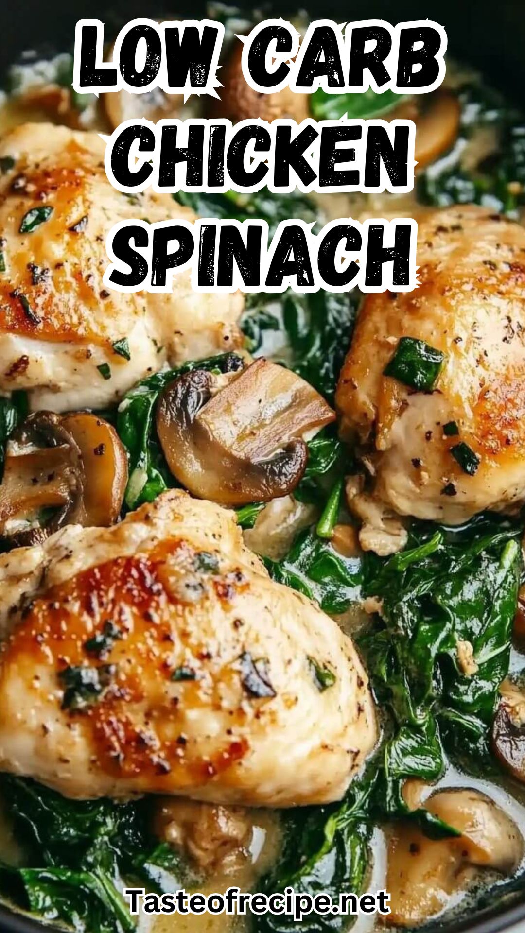 Chicken spinach and mushroom low carb oven dish Chicken spinach and mushroom low carb oven dish