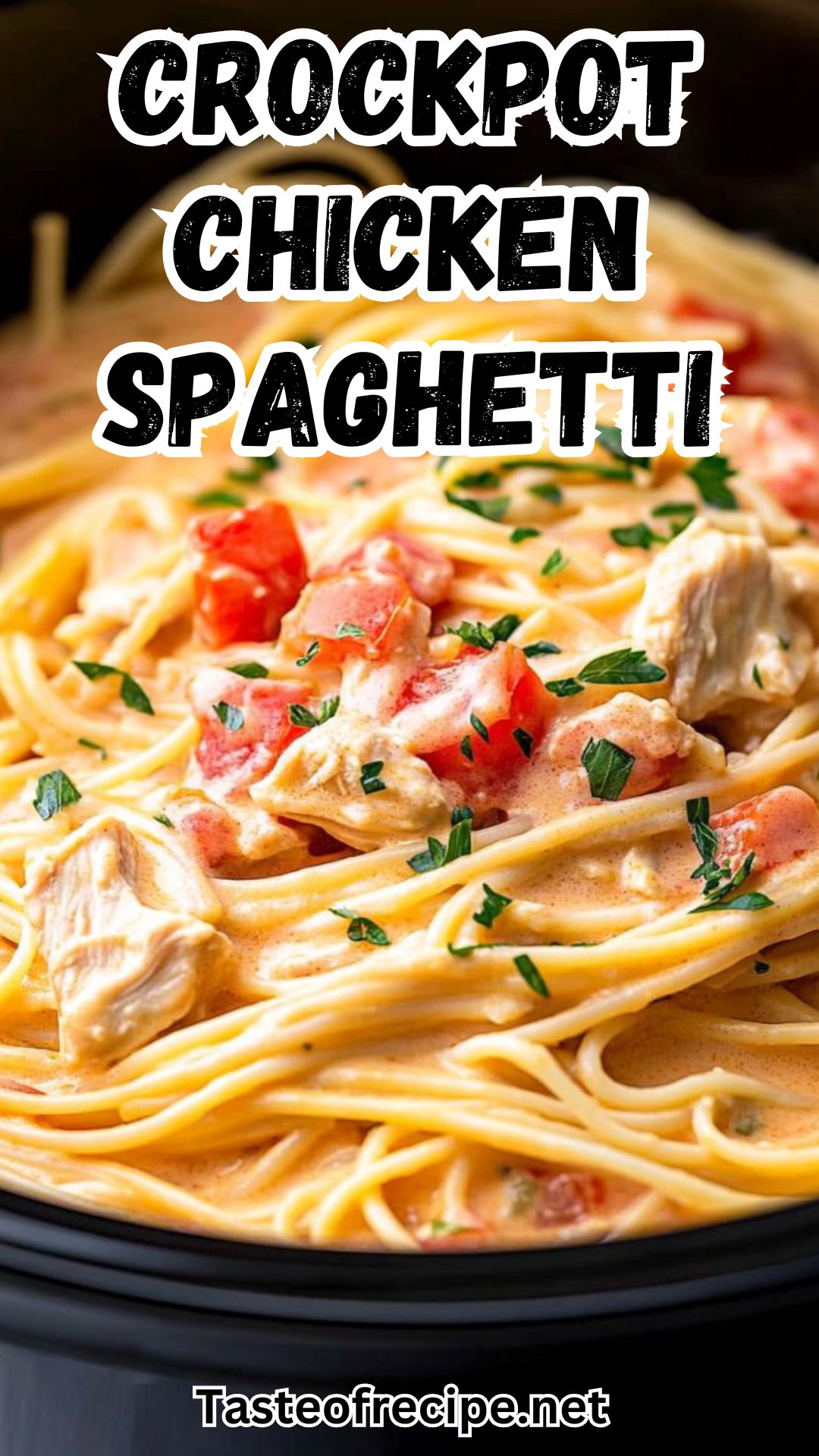 Creamy Crockpot Chicken Spaghetti Creamy Crockpot Chicken Spaghetti