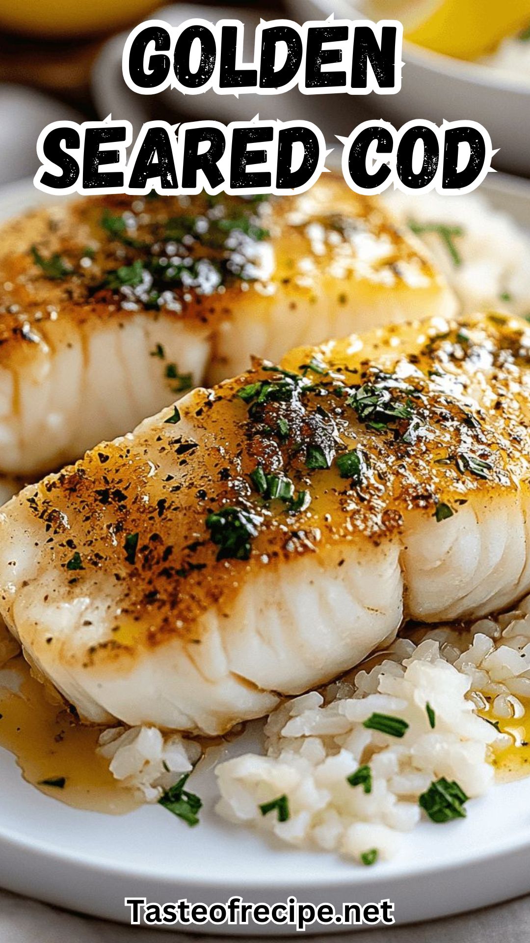 Golden Seared Cod with Herb Butter Sauce Golden Seared Cod with Herb Butter Sauce