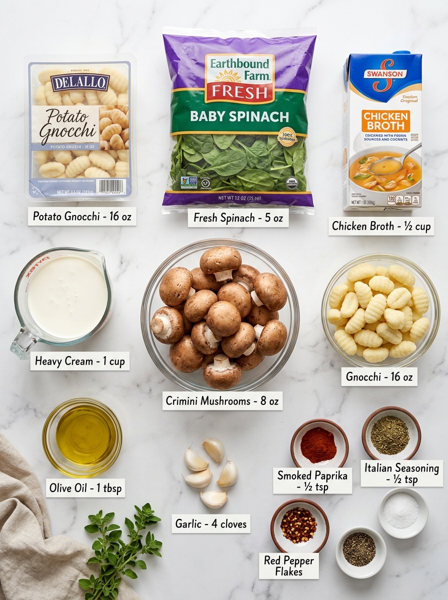 Creamy Spinach and Mushroom Gnocchi 11 Creamy Spinach and Mushroom Gnocchi