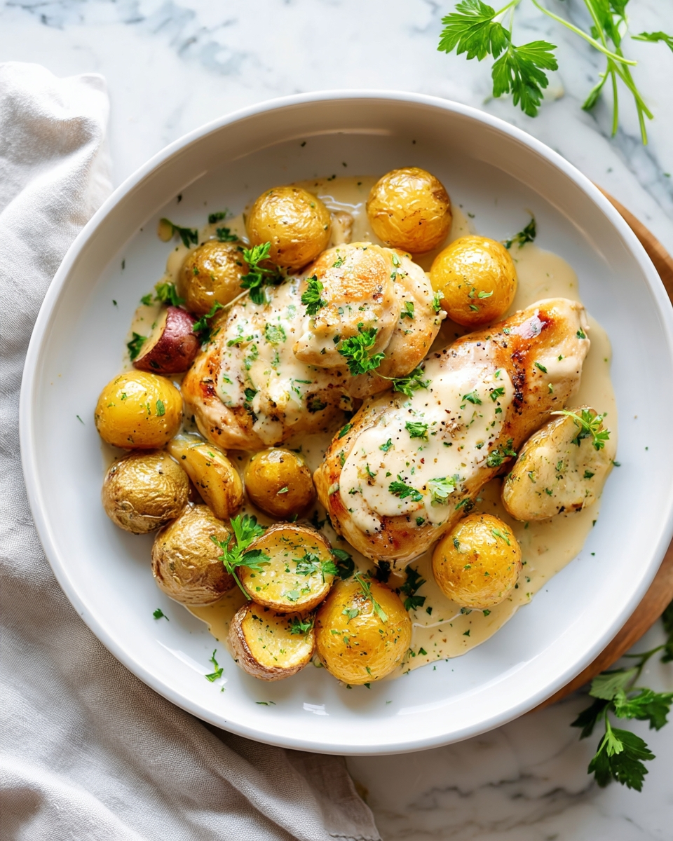 Chicken and Potatoes with Dijon Cream Sauce 10 Chicken and Potatoes with Dijon Cream Sauce