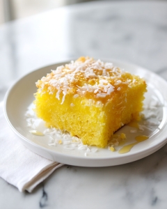 Lemon Poke Cake with Soaking Syrup
