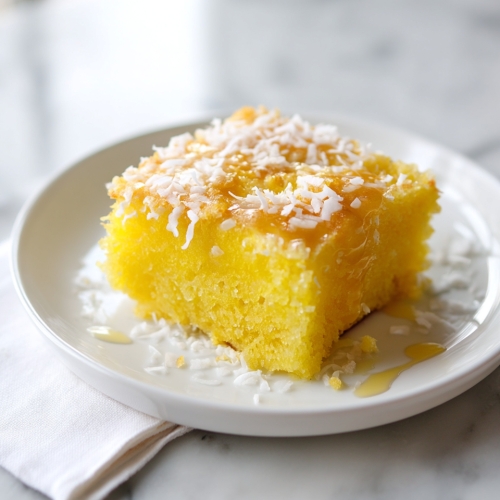 Lemon Poke Cake with Soaking Syrup