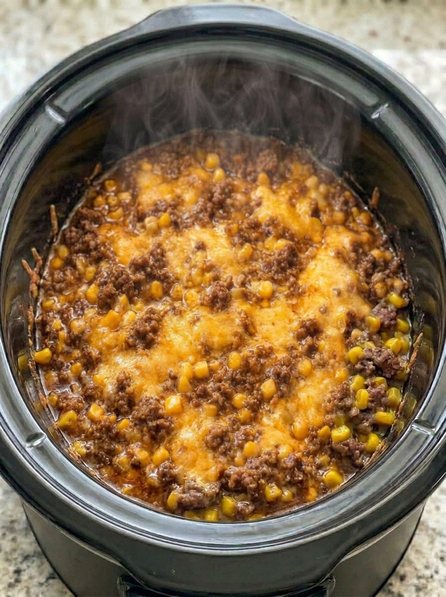 Slow Cooker Amish Beef and Corn Casserole 6 Slow Cooker Amish Beef and Corn Casserole