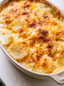 5-Ingredient Slow Cooker Layered Cheesy Potatoes