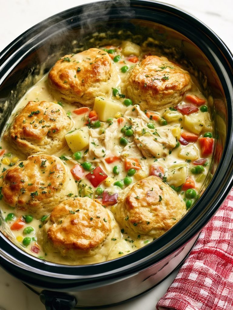 Slow Cooker 5-Ingredient Chicken Pot Pie