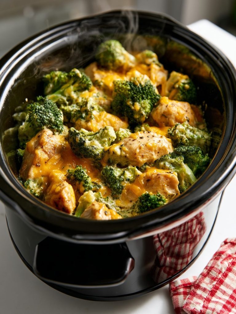 Slow Cooker Cheesy Chicken and Broccoli
