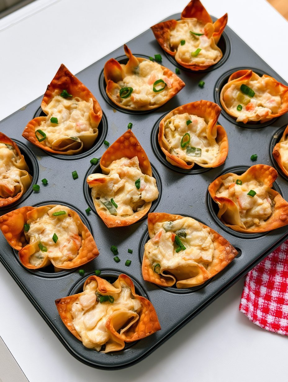 Oven Baked Crispy Wonton Cups 5 Oven Baked Crispy Wonton Cups