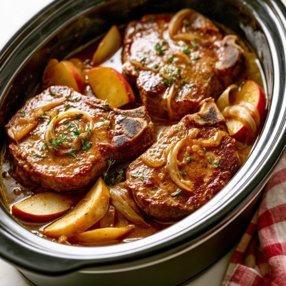 Slow Cooker Apple Brown Sugar Pork Chops