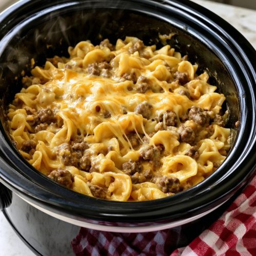 Slow Cooker Amish Ground Beef Noodle Casserole 6 Slow Cooker Amish Ground Beef Noodle Casserole