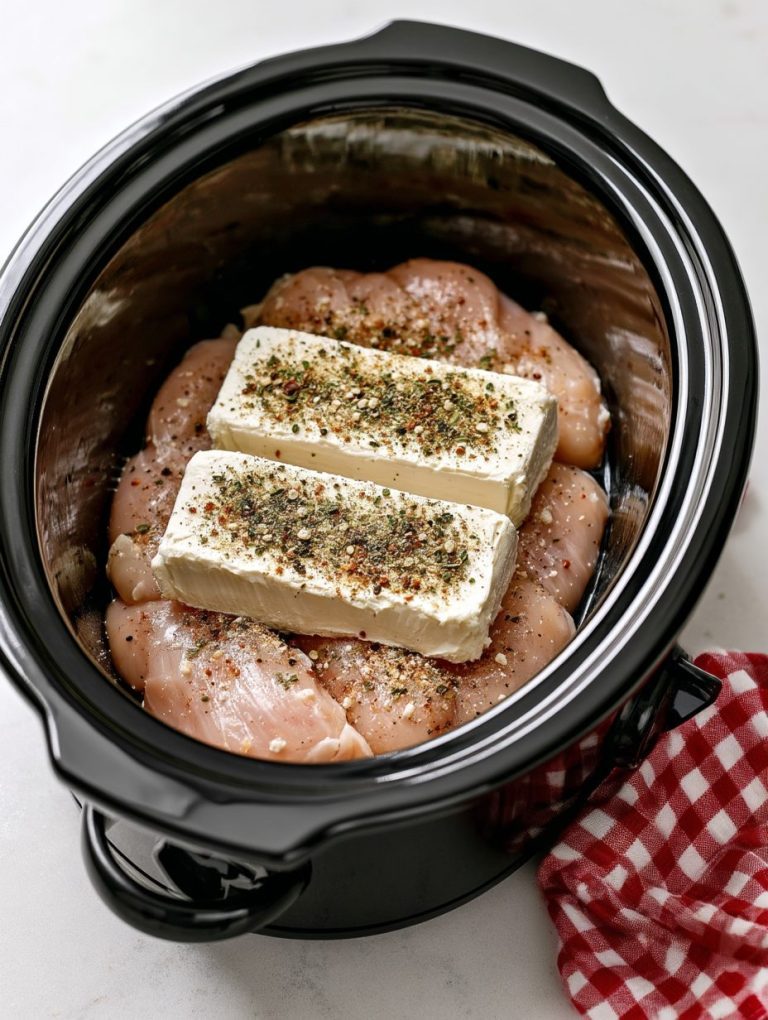 3-Ingredient Slow Cooker Cream Cheese Chicken