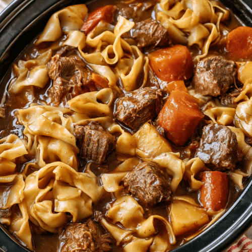Slow Cooker 3-Ingredient Beef Stew Noodles 6 Slow Cooker 3-Ingredient Beef Stew Noodles