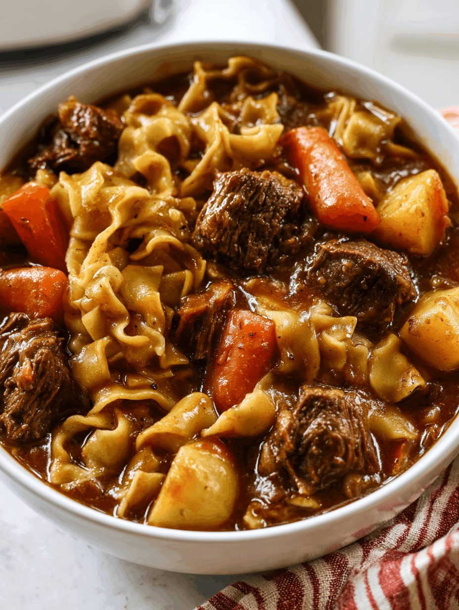 Slow Cooker 3-Ingredient Beef Stew Noodles 5 Slow Cooker 3-Ingredient Beef Stew Noodles