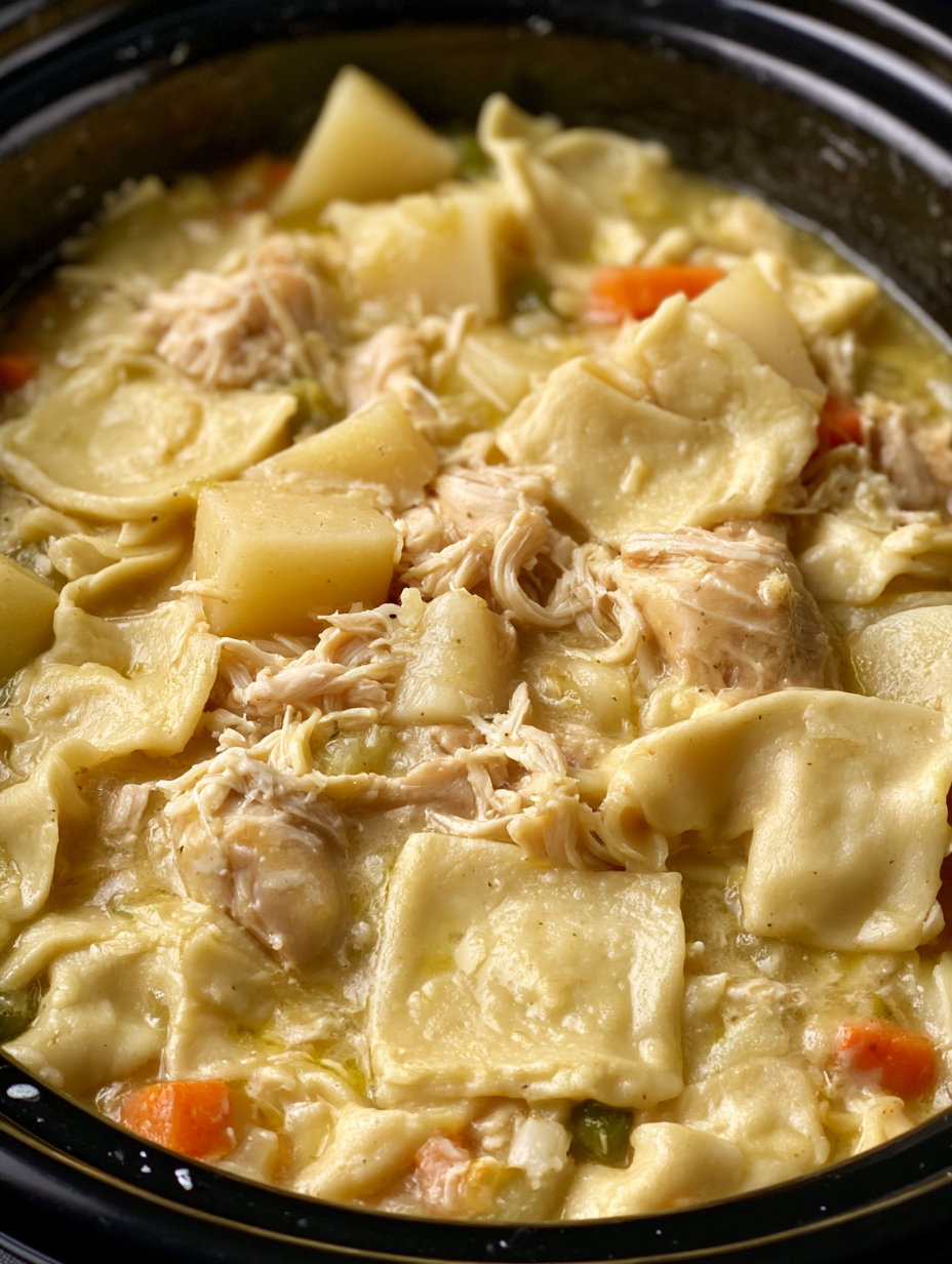 Slow Cooker 4-Ingredient Amish Chicken Pot Pie 5 Slow Cooker 4-Ingredient Amish Chicken Pot Pie