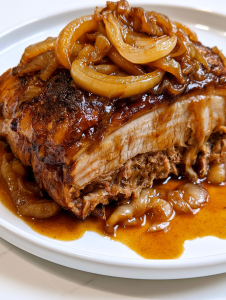 Slow Cooker 4-Ingredient Amish Onion Gravy Pork Roast