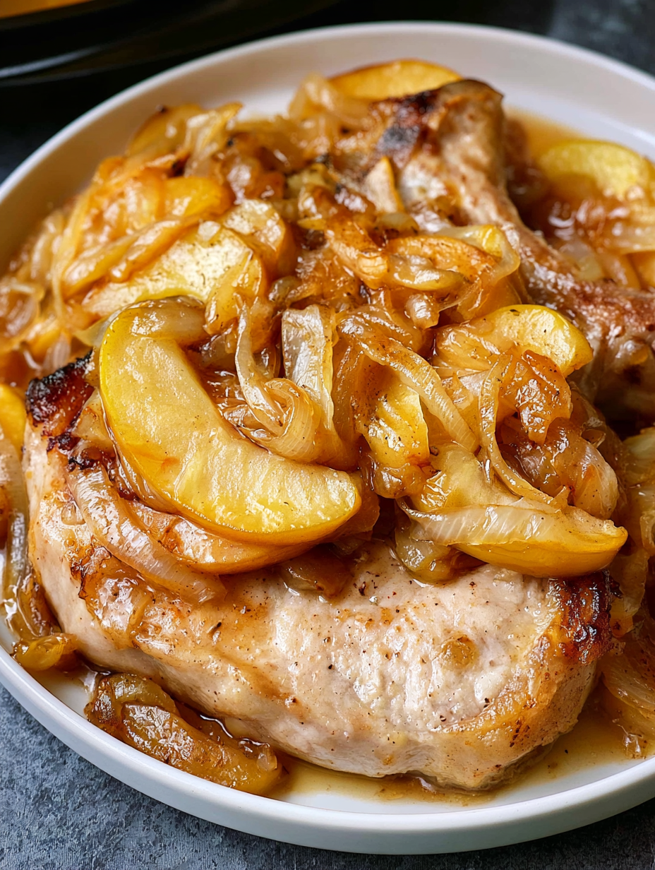 Slow Cooker 4-Ingredient Apple Onion Pork 5 Slow Cooker 4-Ingredient Apple Onion Pork