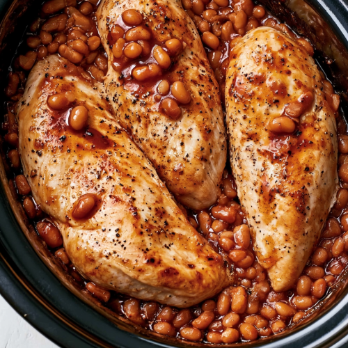 Slow Cooker 4-Ingredient Chicken and Baked Beans 6 Slow Cooker 4-Ingredient Chicken and Baked Beans